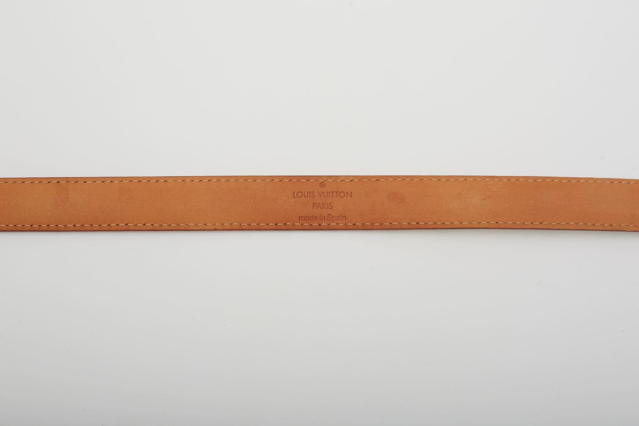 Louis Vuitton White Multicolor Monogram Skinny Belt (70/28) In Good Condition For Sale In Montreal, Quebec