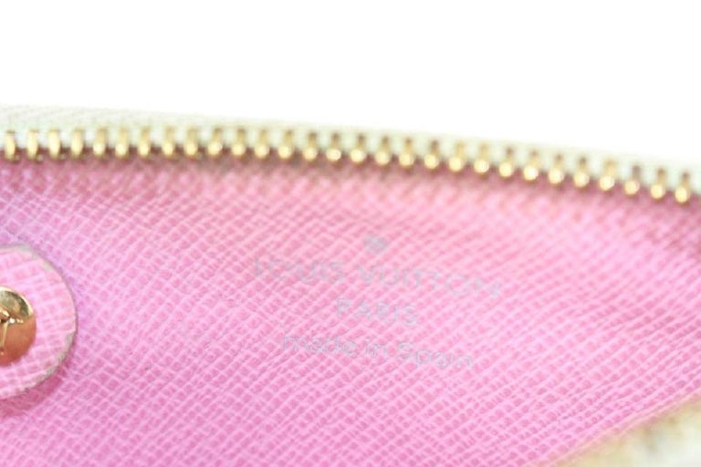 Louis Vuitton White Multicolor Pochette Cles Key Pouch NM 929lv89 at  1stDibs