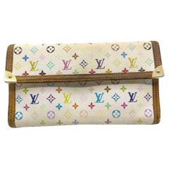 Louis Vuitton White Multicolor Sarah Wallet International Trifold 867354