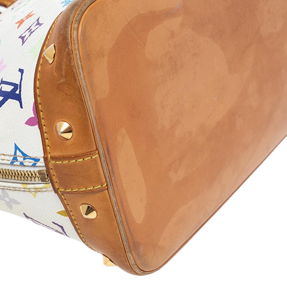Louis Vuitton White Multicolore Monogram Canvas Alma PM Bag 3