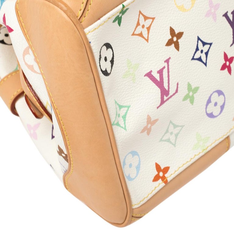 Louis Vuitton, Bags, Authentic Louis Vuitton Multicolore Claudia Leather Bag  White Tan With Charm