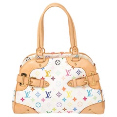 Louis Vuitton Claudia Tasche aus weißem mehrfarbigem Monogramm-Segeltuch