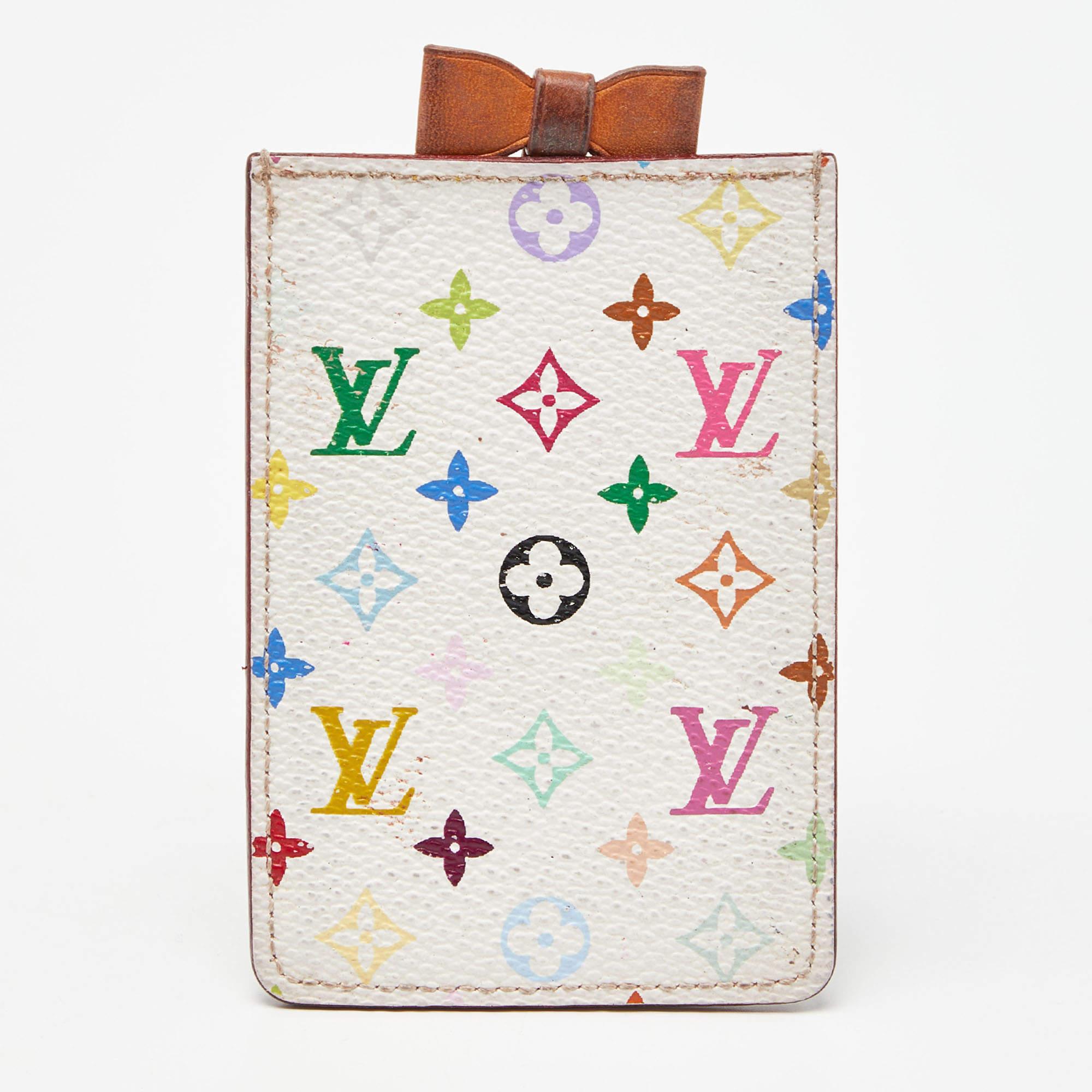 Women's Louis Vuitton White Multicolore Monogram Canvas Etui Miroir Mirror Case