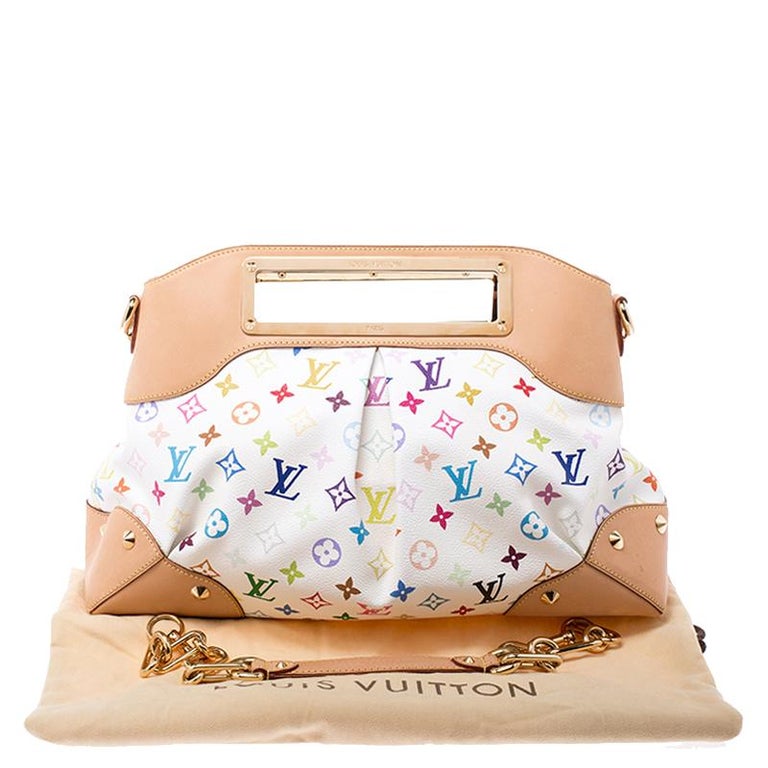 Louis Vuitton White Multicolore Monogram Canvas Judy GM Bag For Sale at 1stdibs