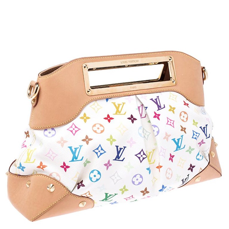 Louis Vuitton White Multicolore Monogram Canvas Judy GM Bag For Sale at 1stdibs