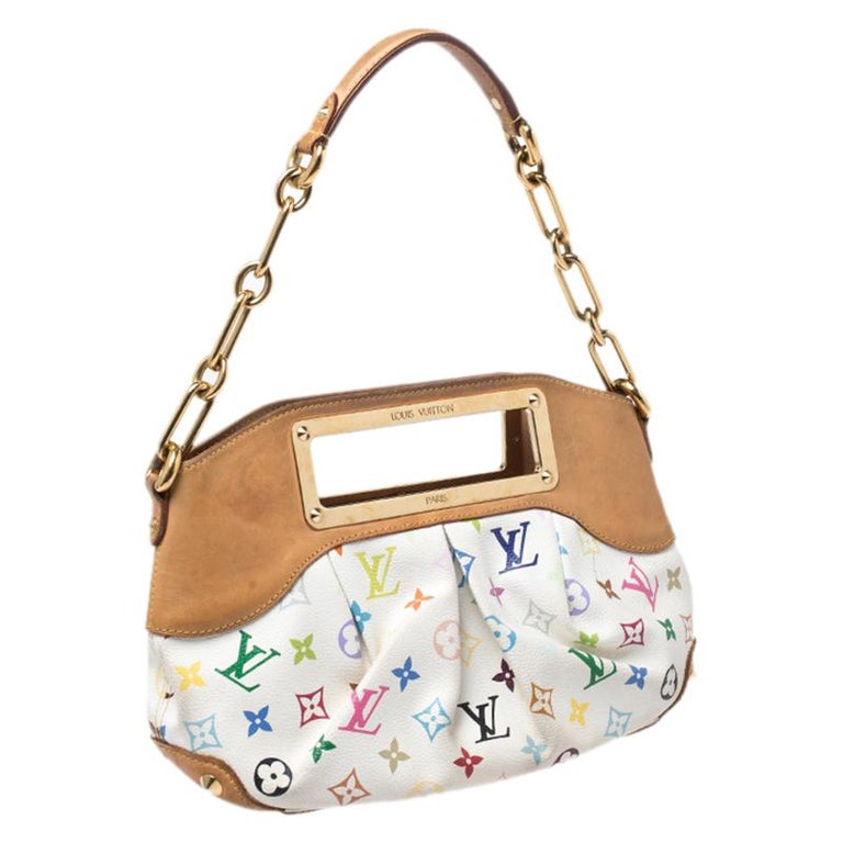 Louis Vuitton White Multicolore Monogram Canvas Judy PM Bag For Sale at 1stdibs