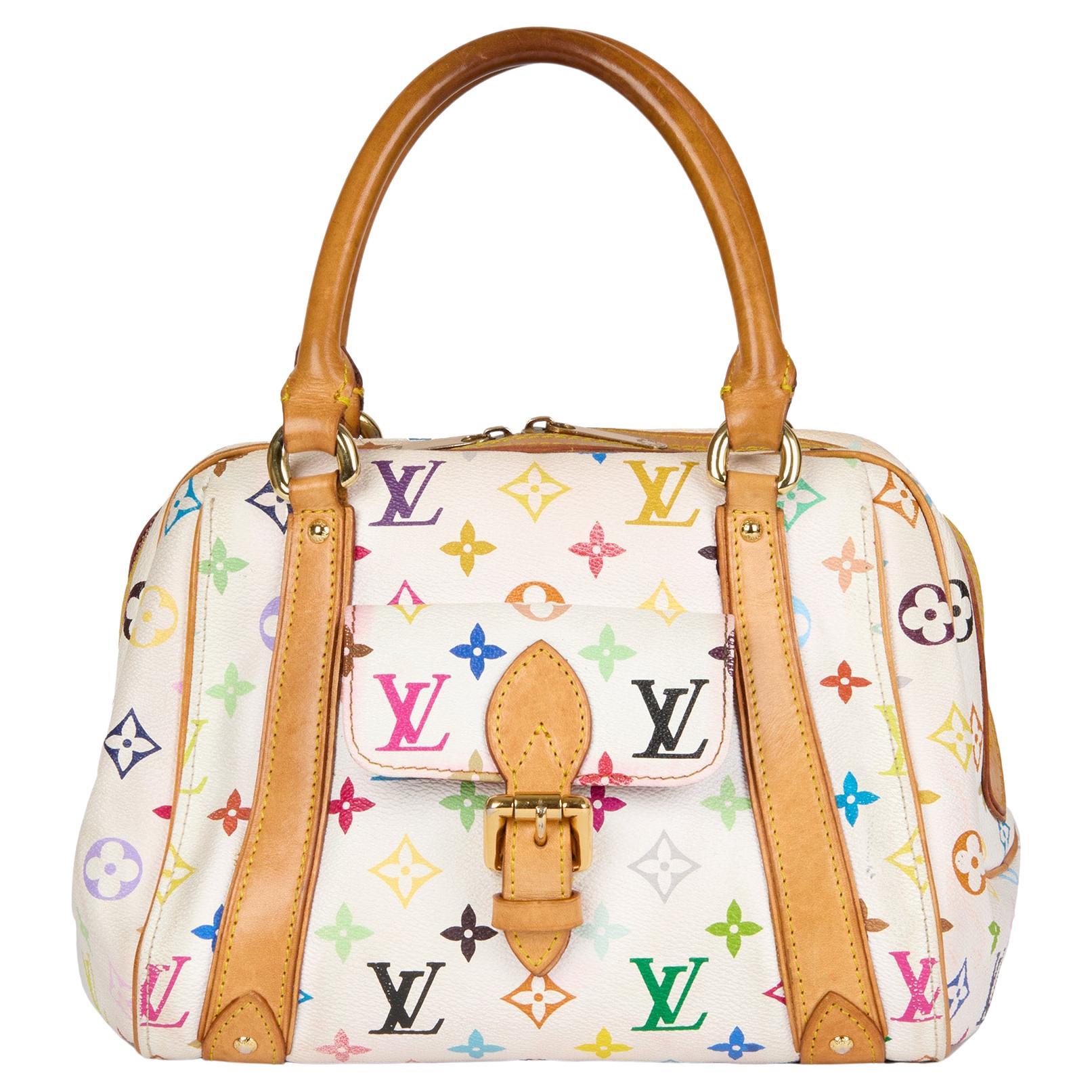 Louis Vuitton White Monogram Multicolore Canvas Judy GM Bag at 1stDibs