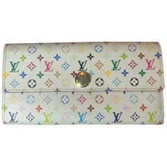 Louis Vuitton White Multicolore Monogram Sarah Wallet 