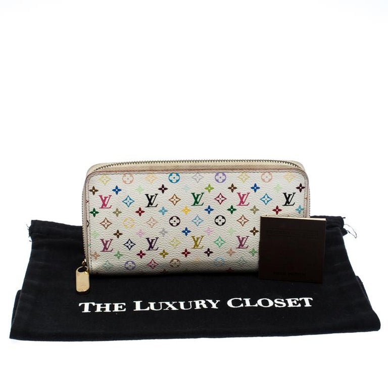 Louis Vuitton White Multicolore Monogram Zippy Wallet For Sale at 1stdibs