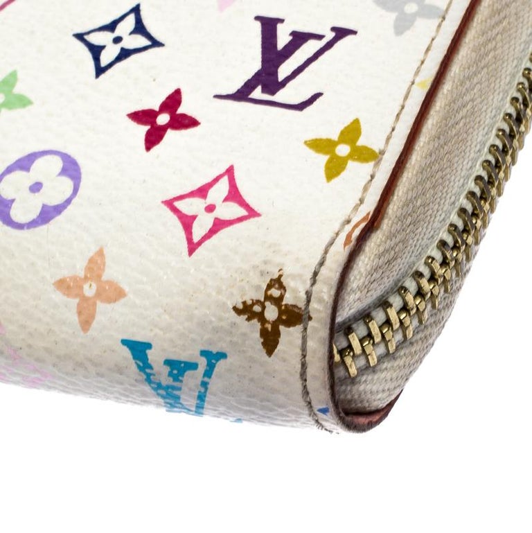 Louis Vuitton White Multicolore Monogram Zippy Wallet For Sale at 1stdibs
