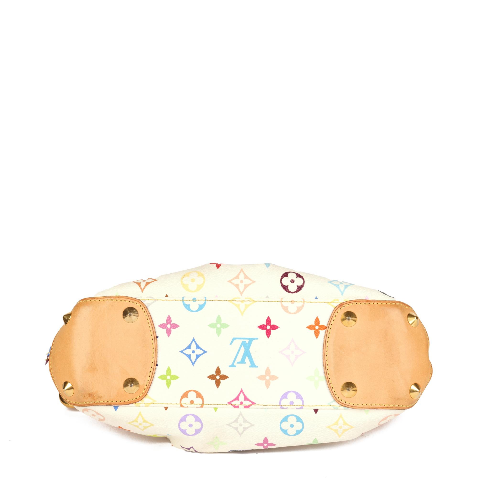 Orange LOUIS VUITTON White Multicolour Coated Canvas & Vachetta Leather Judy PM
