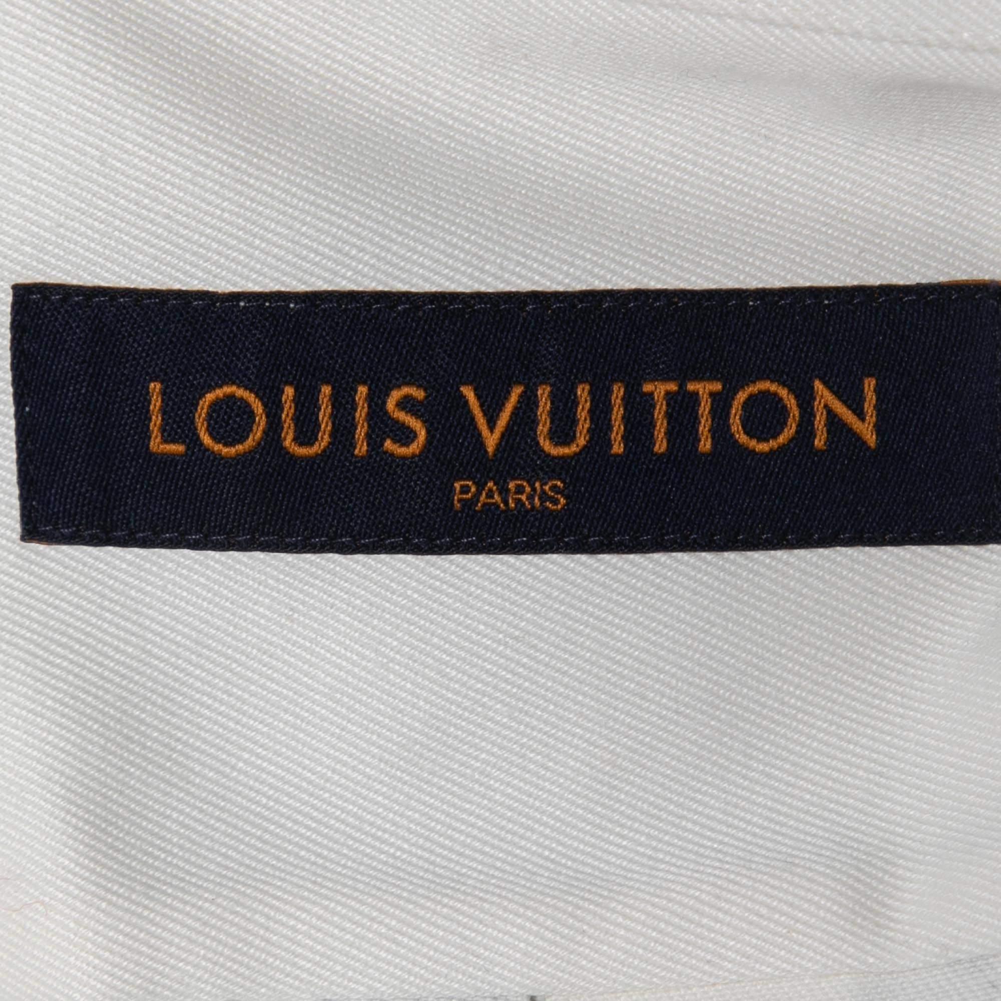 Women's Louis Vuitton White New Walkers Print Cotton DNA Collar Shirt L