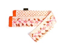 Louis Vuitton White Orange Orchids Silk Twill Scarf