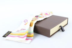 Louis Vuitton White Papillon ( Rare ) Silk Butterfly Bandeau Scarf 7lr1117