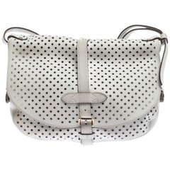 Louis Vuitton White Perforated Leather Limited Edition Saumur Bag