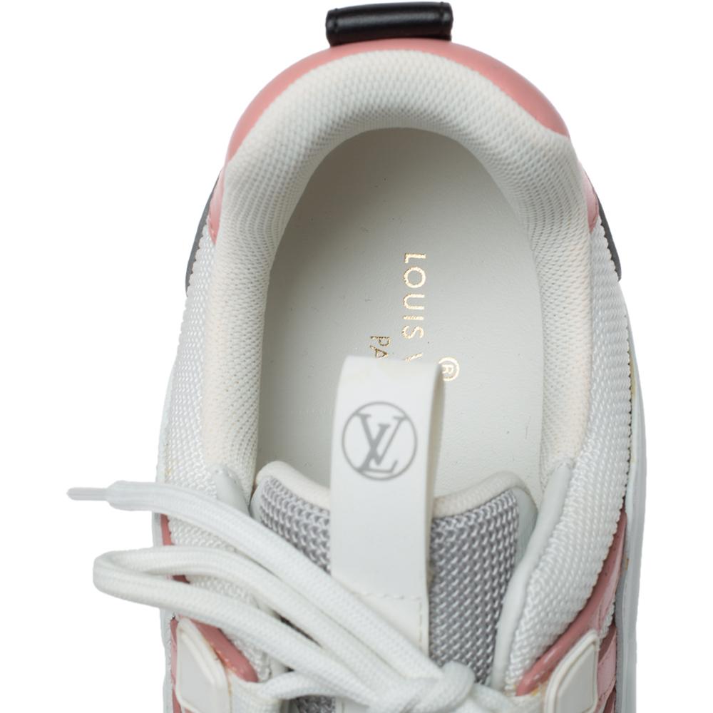 Louis Vuitton White/Pink Mesh And Leather Run Away Sneakers Size 39 2
