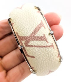 Louis Vuitton White & Pink Monogram Canvas Cuff Bracelet
