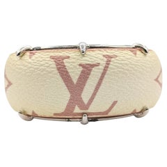 Louis Vuitton White & Pink Monogram Canvas Cuff Bracelet
