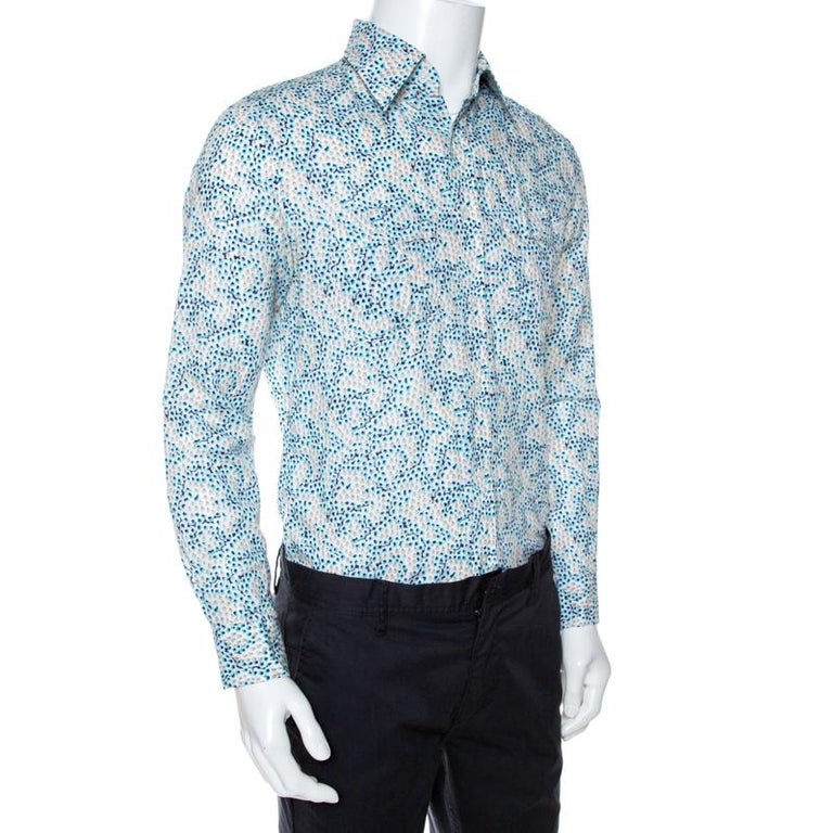 Louis Vuitton White Printed Cotton Blend Long Sleeve Shirt S For Sale ...