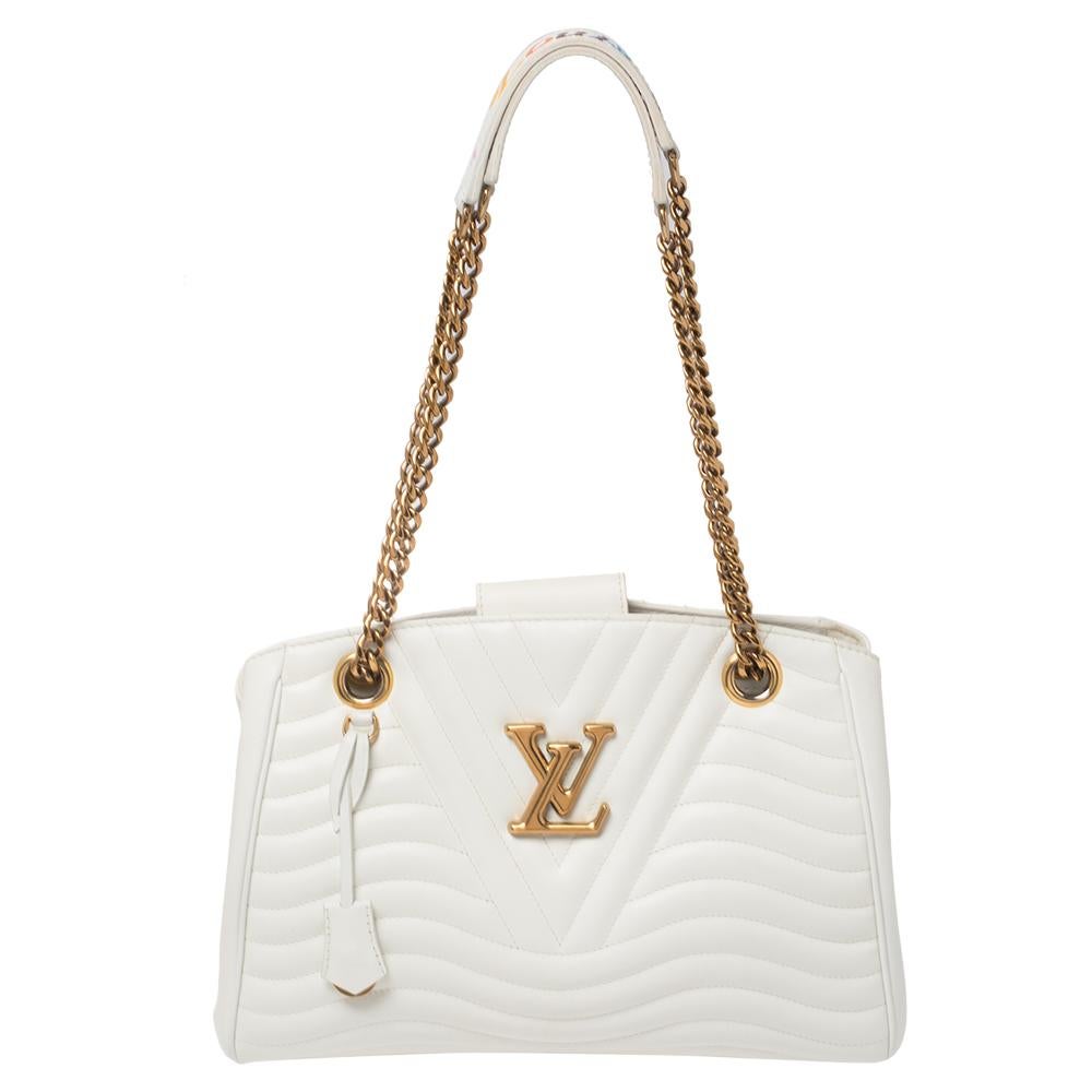 Louis Vuitton New Wave Chain Bag V-Quilted Leather In Beige - Praise To  Heaven