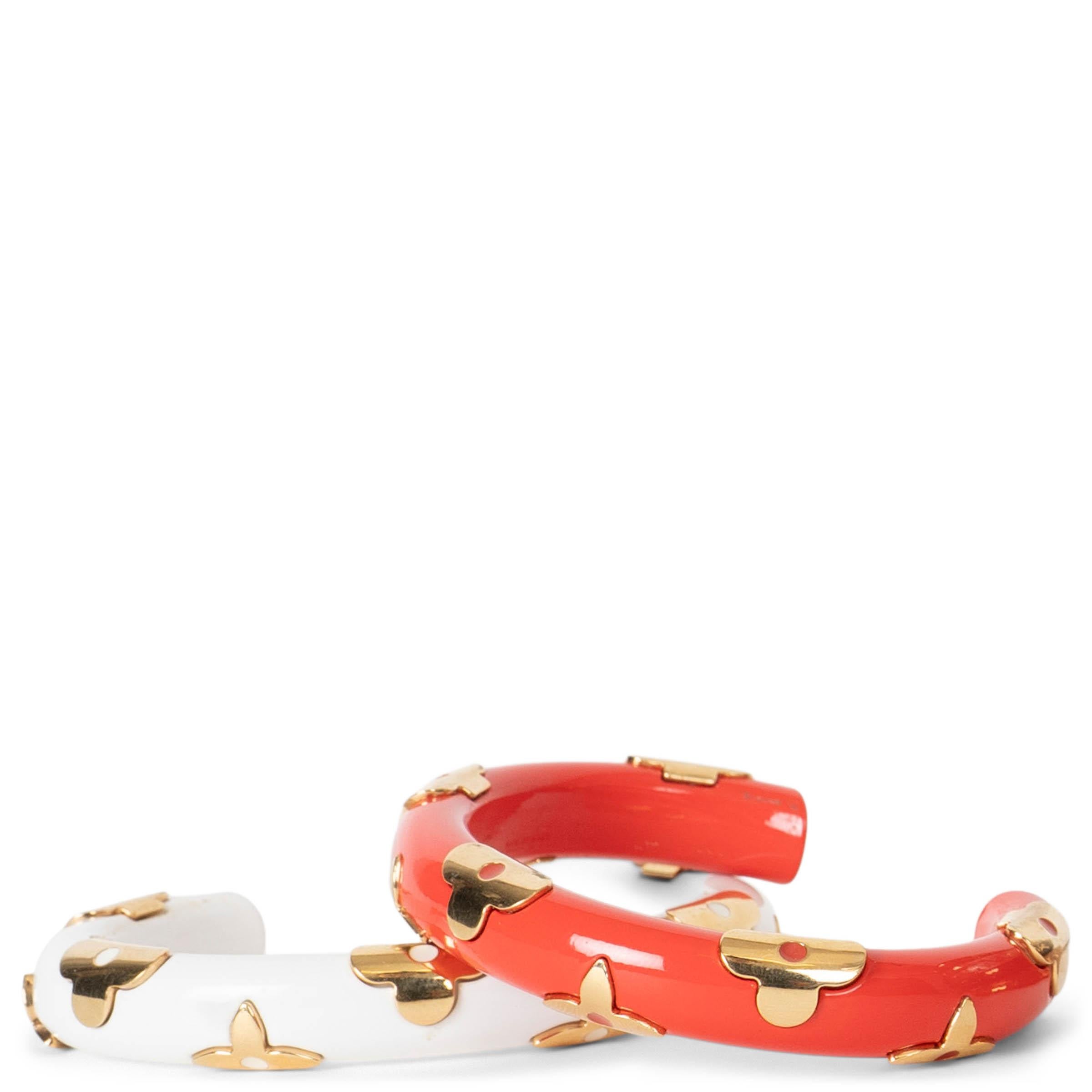 LOUIS VUITTON white resin DAILY MONOGRAM Cuff Bracelet For Sale 1