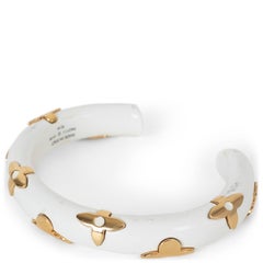 LOUIS VUITTON white resin DAILY MONOGRAM Cuff Bracelet