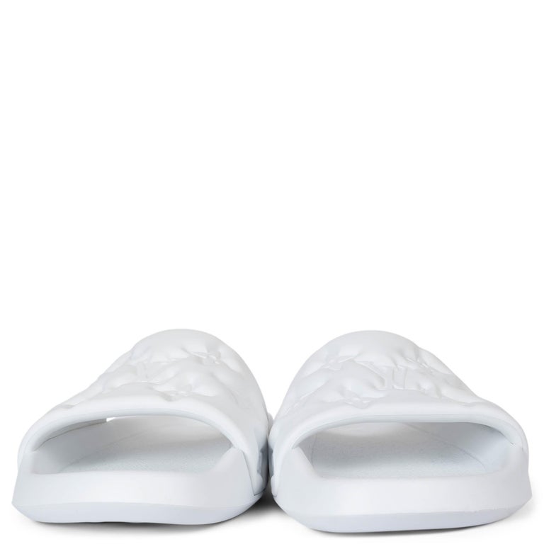 Louis Vuitton Mens White Open Toe Beach Slip-on Slide Sandals Size 7 W/ Coa Leather sandals Louis Vuitton White size 12 UK in Leather  main image 4