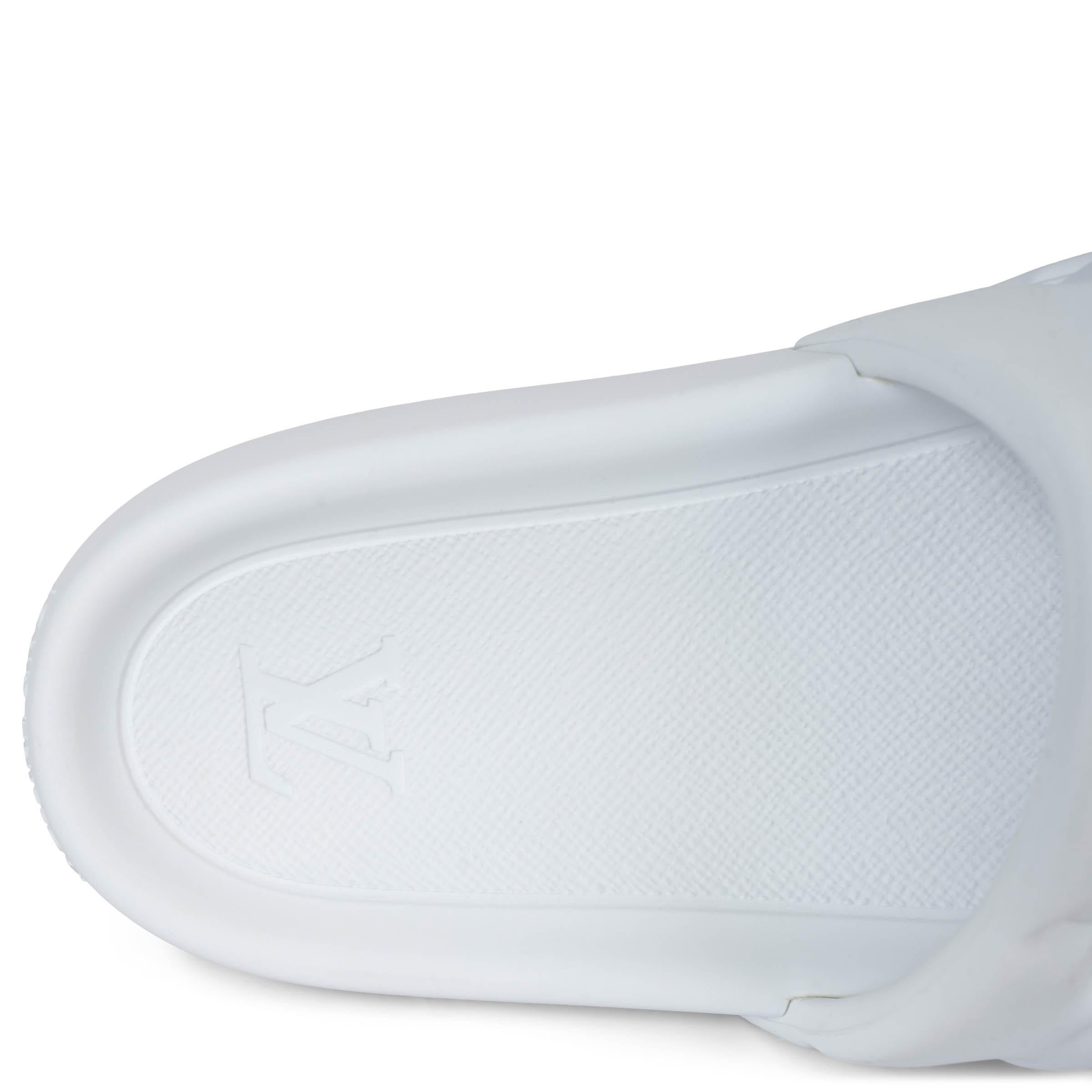 LOUIS VUITTON white rubber WATERFRONT MONOGRAM Slide Sandals Shoes 7 mens For Sale 1