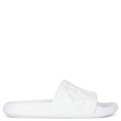 LOUIS VUITTON white rubber WATERFRONT MONOGRAM Slide Sandals Shoes 7 mens
