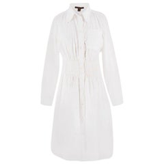 Louis Vuitton White Ruffle Shirt Dress FR 40