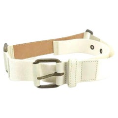 Louis Vuitton White ( Runway ) Leather 215668 Belt