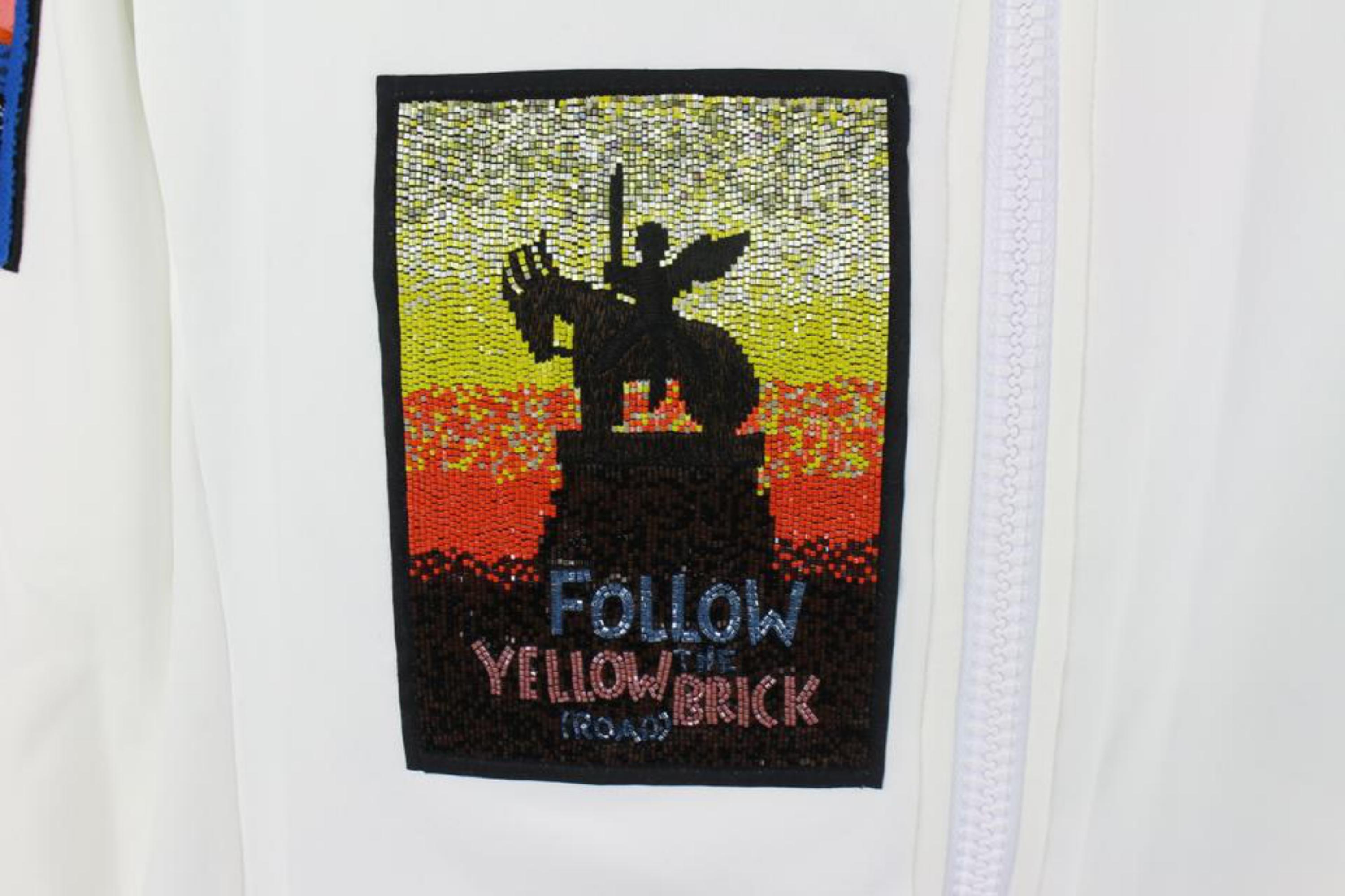 Louis Vuitton White (Runway) Virgil Patch Ss19 Sleeve Zip Up 14lz1023 Jacket For Sale 5