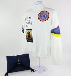 Louis Vuitton White (Runway) Virgil Patch Ss19 Sleeve Zip Up 14lz1023 Jacket