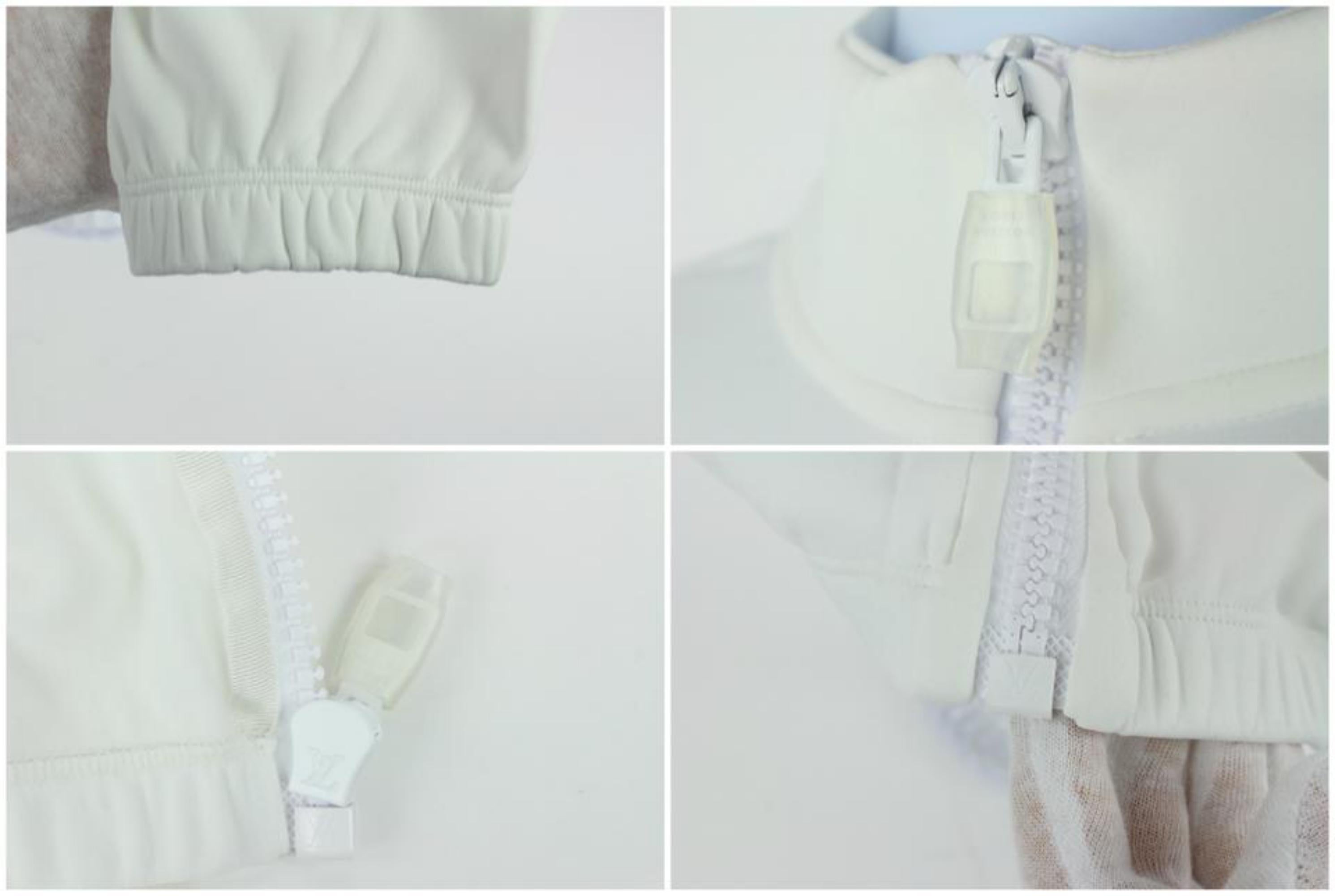 Louis Vuitton White (Runway) Virgil Patch Ss19 Sleeve Zip Up 14lz1023 Jacket For Sale 2