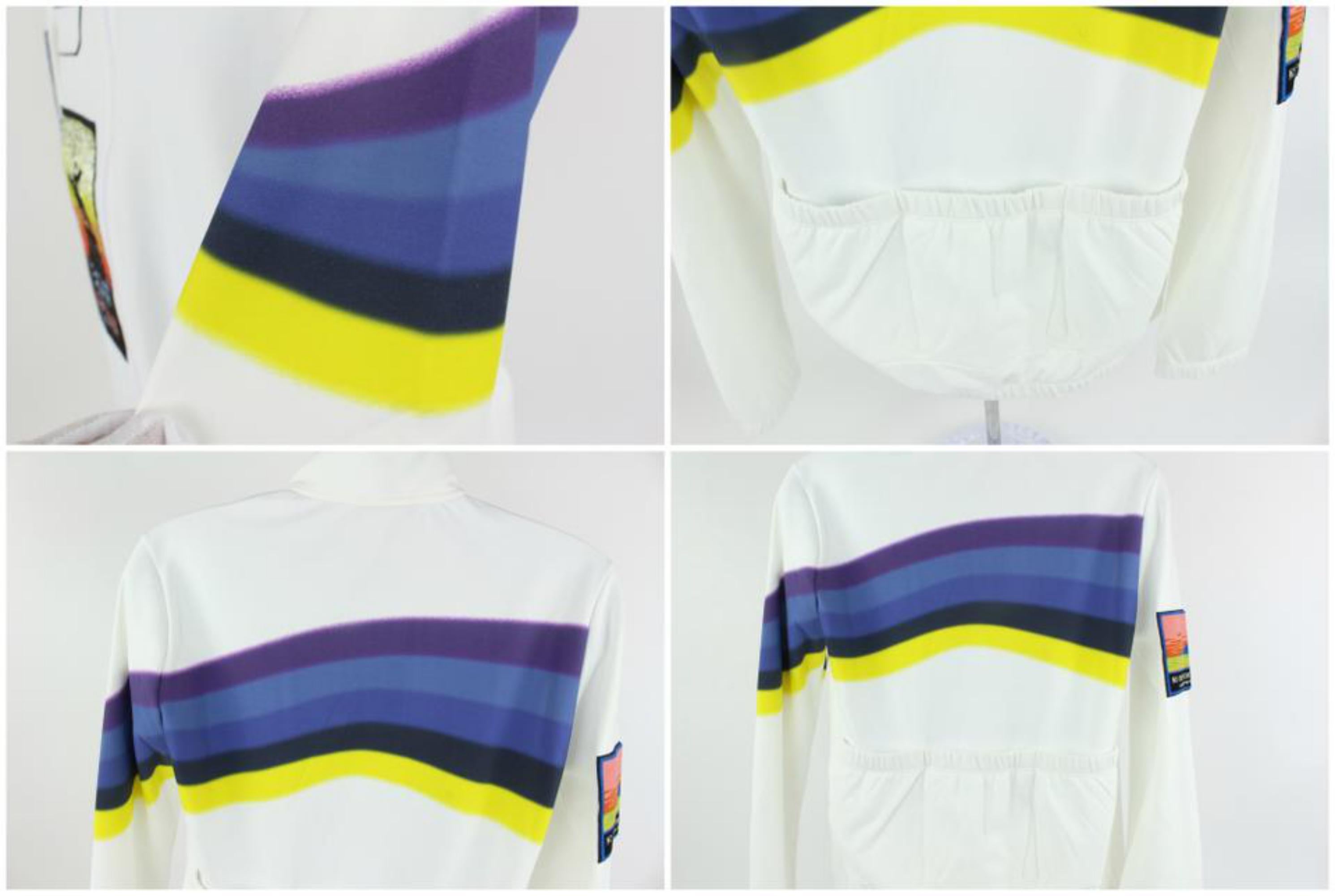 Louis Vuitton White (Runway) Virgil Patch Ss19 Sleeve Zip Up 14lz1023 Jacket For Sale 4