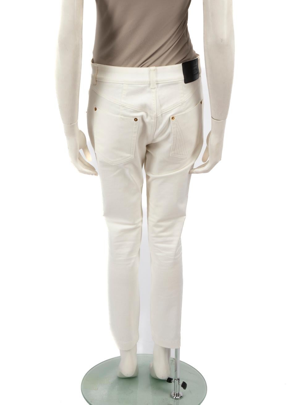 Gray Louis Vuitton White Skinny High Rise Jeans Size XS