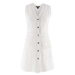  Louis Vuitton White Sleeveless button front dress - Size Small