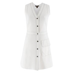  Louis Vuitton White Sleeveless button front dress - Size Small
