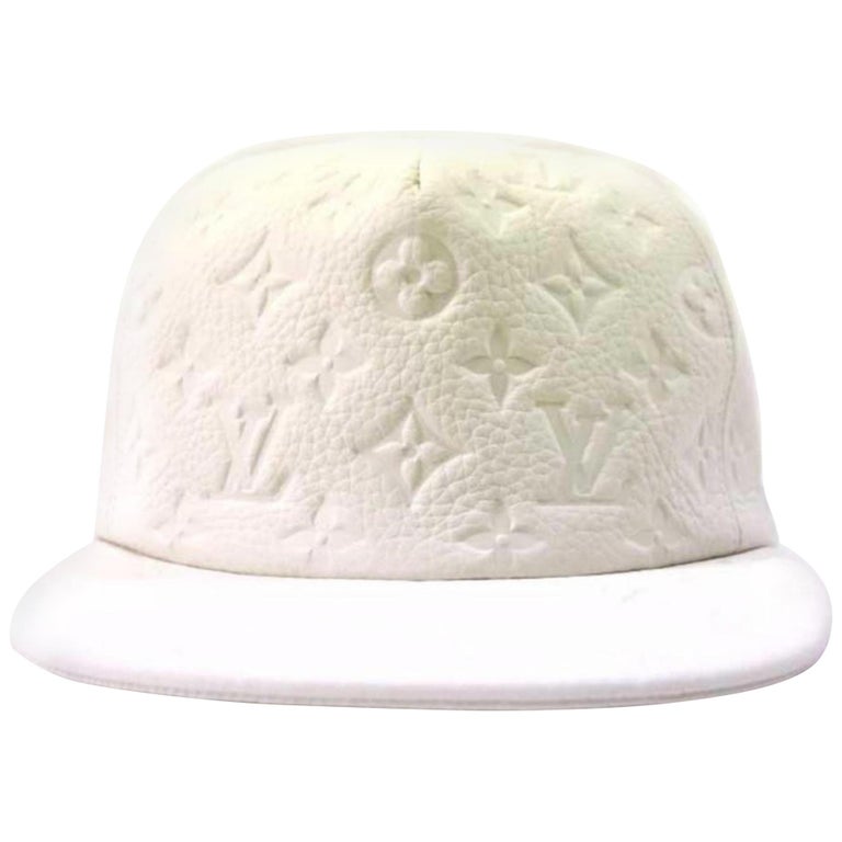 Louis Vuitton White Ss19 Virgil Abloh Leather Blanc Baseball Cap 870232 Hat  For Sale at 1stDibs