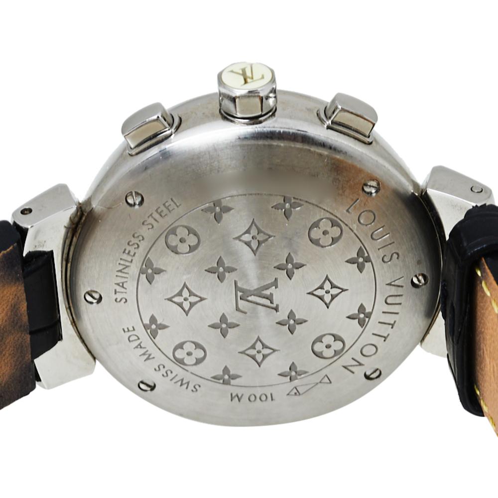 Louis Vuitton White Stainless Steel Tambour Lovely Women's Wristwatch 34 MM 1