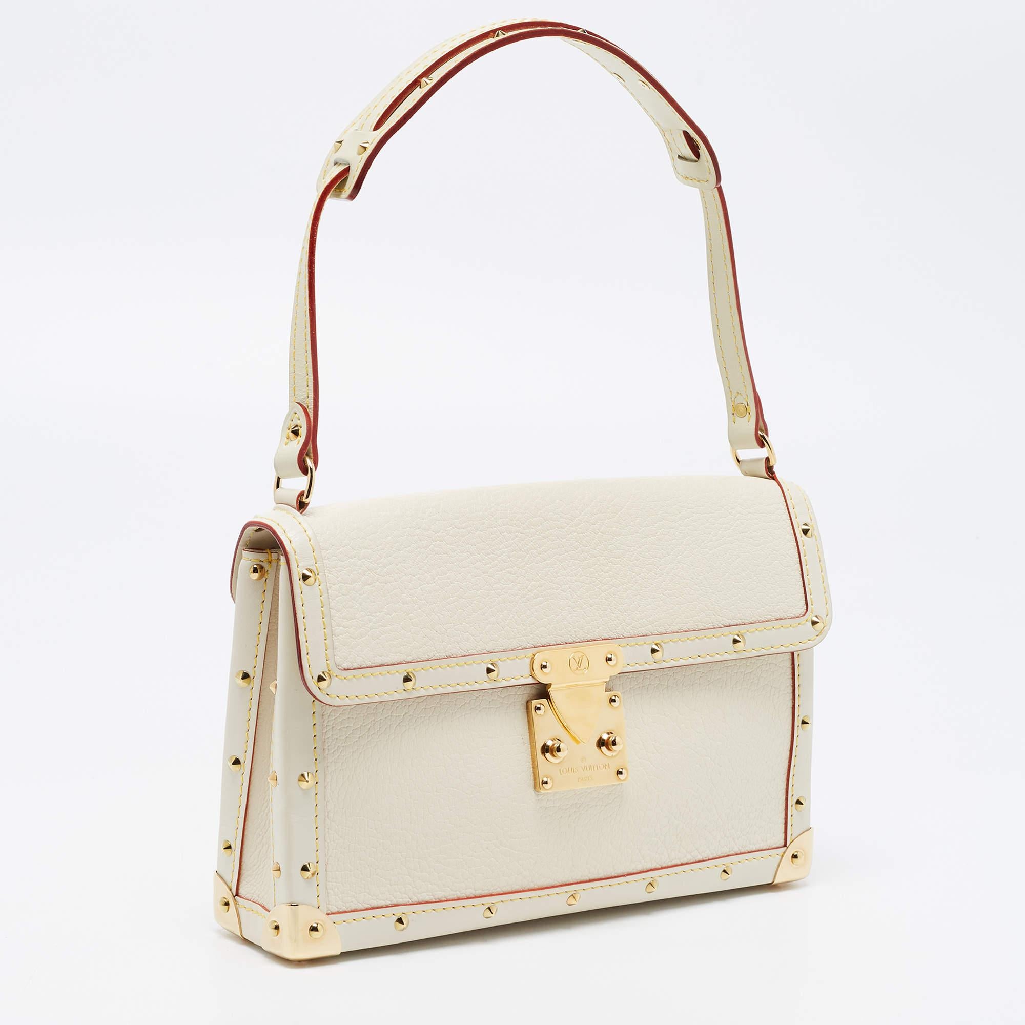 Women's Louis Vuitton White Suhail Leather L'Aimable Bag