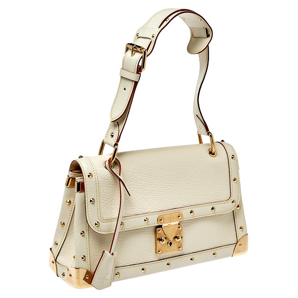 Louis Vuitton White Suhali Leather L’Aimable Bag In Good Condition In Dubai, Al Qouz 2