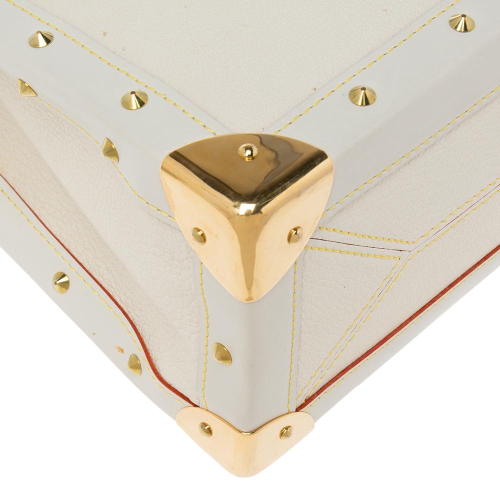 Louis Vuitton White Suhali Leather Le Fabuleux Bag In Good Condition In Dubai, Al Qouz 2