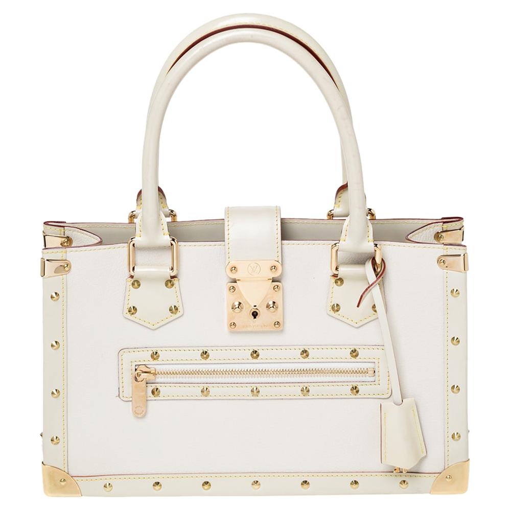 Louis Vuitton Blanc White Leather Suhali L'Ingenieux PM Doctor Frame Bag  For Sale at 1stDibs