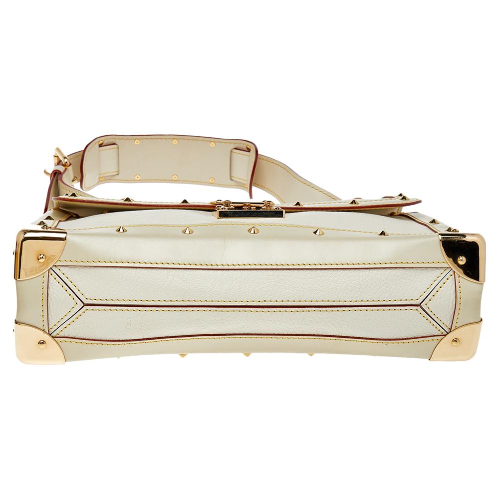 Louis Vuitton White Suhali Leather Le Talentueux Bag In Good Condition In Dubai, Al Qouz 2