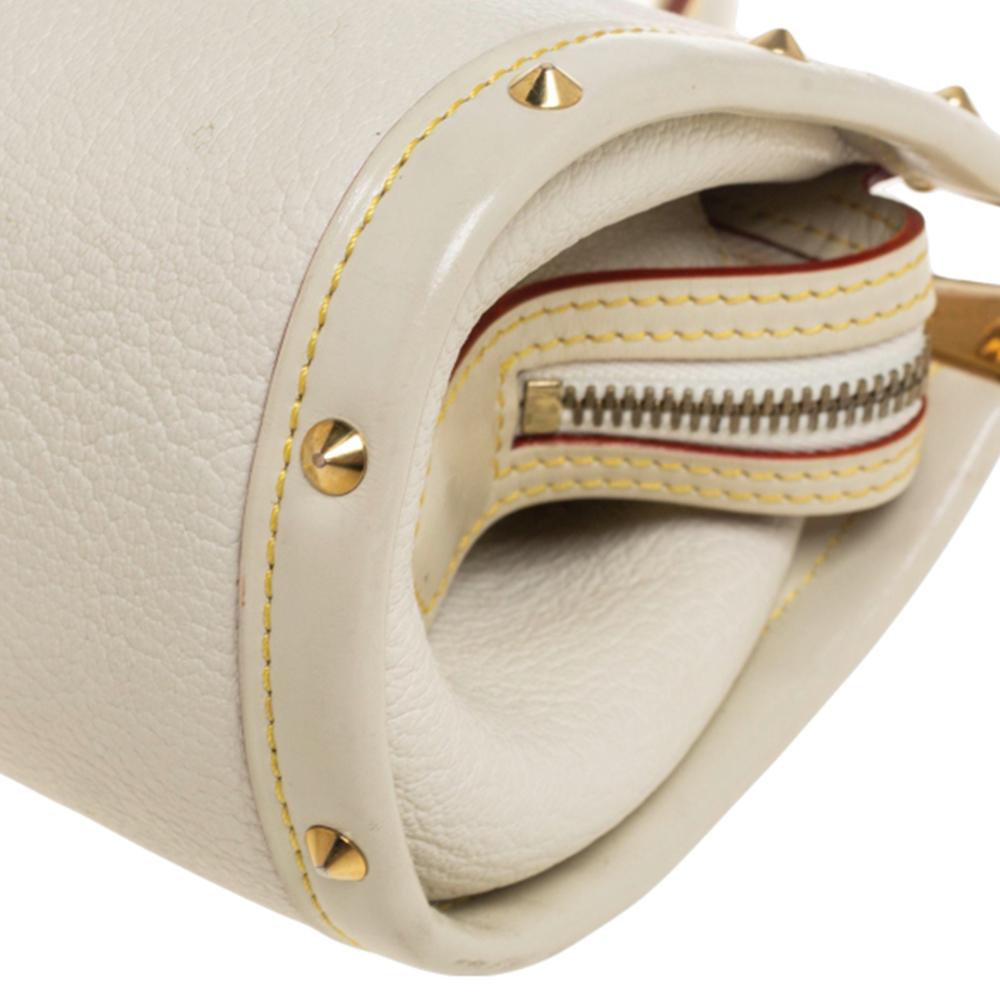 Louis Vuitton White Suhali Leather L'Epanoui PM Bag 1
