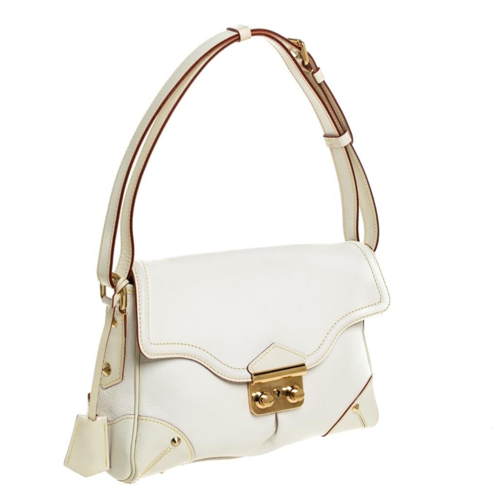 Women's Louis Vuitton White Suhali Leather L'Essentiel PM Bag