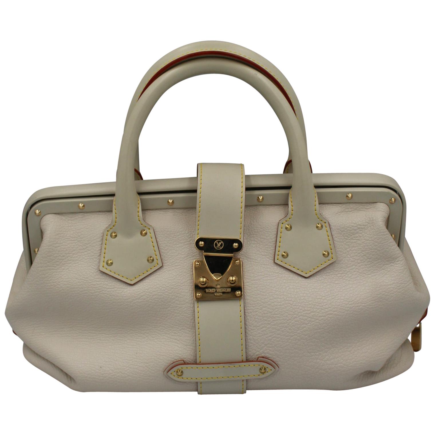 Louis Vuitton White Suhali Leather "L'ingenieux" Handbag