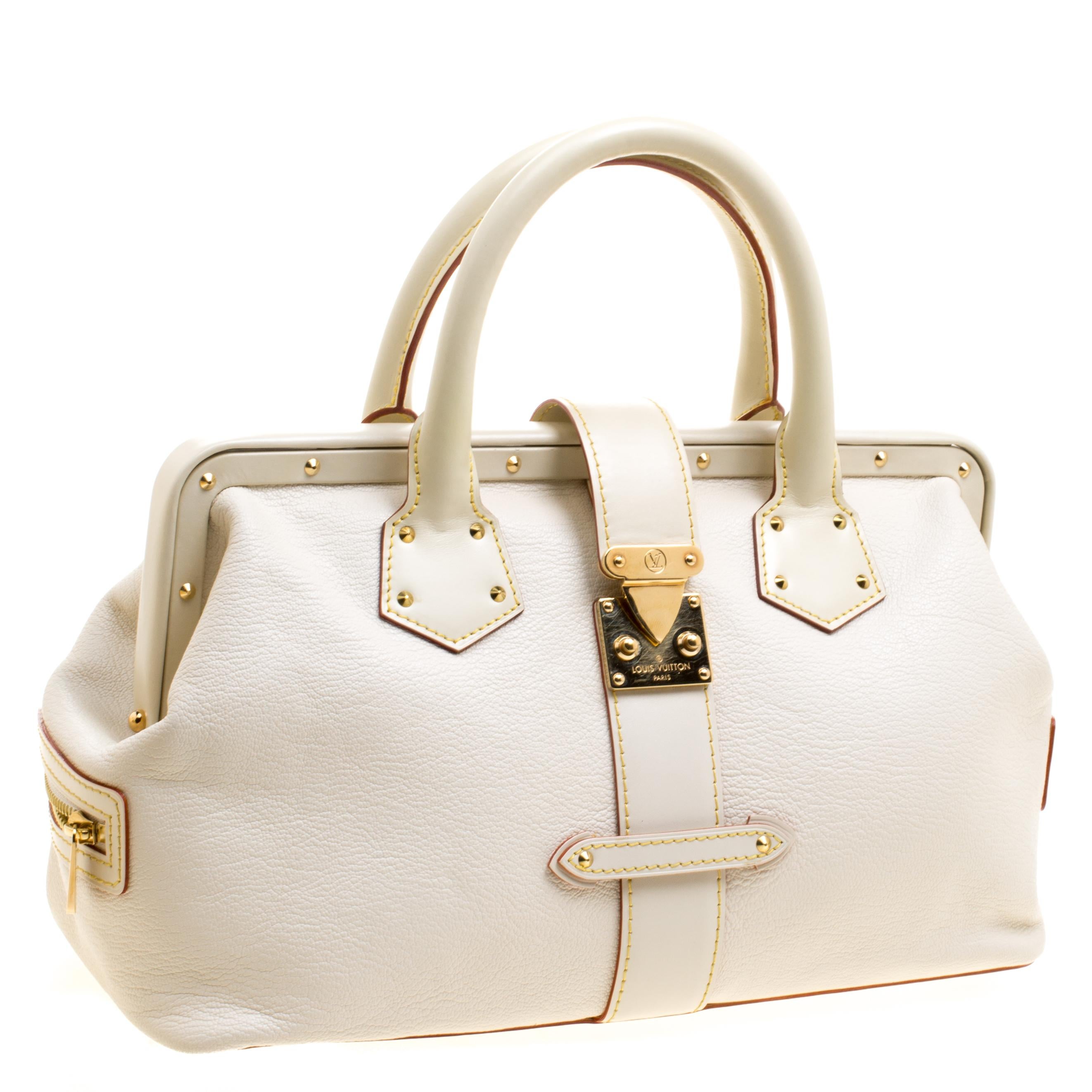 Women's Louis Vuitton White Suhali Leather L'Ingenieux PM Bag