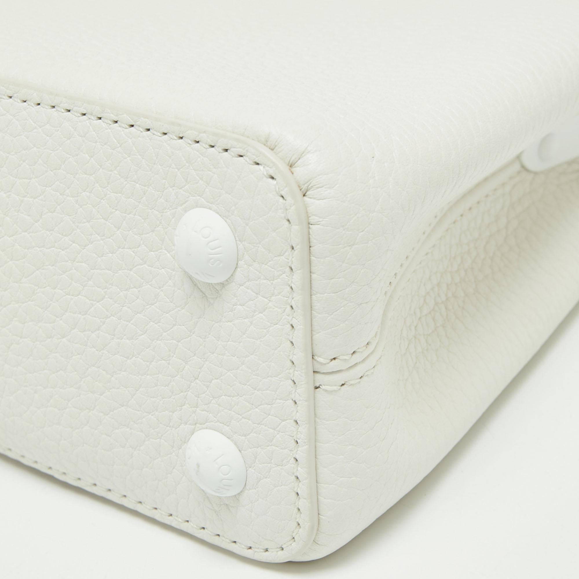 Louis Vuitton White Taurillon Leather Capucines Mini Bag 2